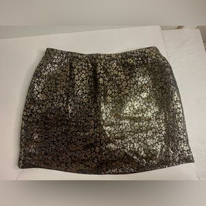 J Crew | silk skirt | size small size 4 | silk skirt | black gold marigold mini